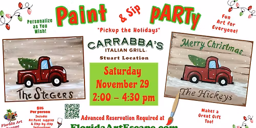 "PickUp the Holidays" Sat, Nov 29 @2pm at the Fun Carrabba's - Stuart