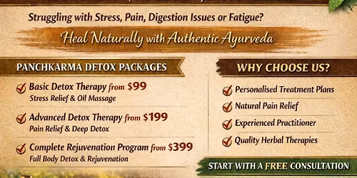 \ud83c\udf3f AYURVEDA DETOX & PANCHKARMA WELLNESS CLINIC \u2013 ALBANY \ud83c\udf3f Free Ayurveda Consultation