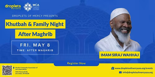 Family Night with Imam Siraj Wahhaj \u2013  Free Event (RSVP Required)