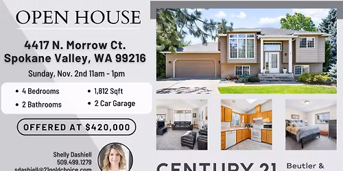OPEN HOUSE - 4417 N. Morrow Ct. Spokane Valley, WA 99216