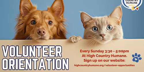 Volunteer Orientation w\/ High Country Humane