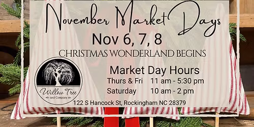 November Market Days - Christmas Wonderland Begins