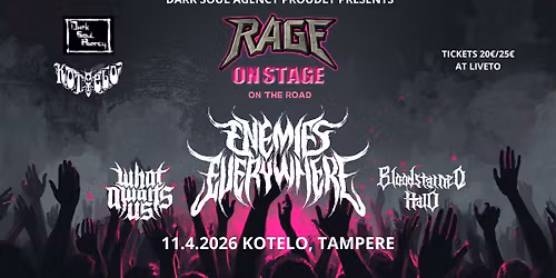 RAGE ON STAGE 11.4.2026 Kotelo, Tampere