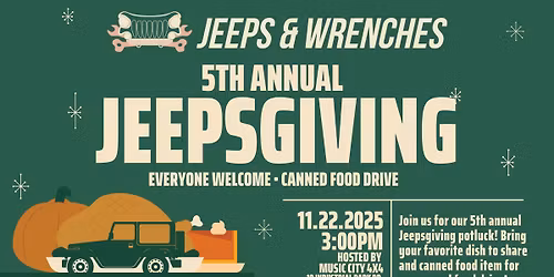 Jeeps and Wrenches 5th Annual Jeepsgiving 