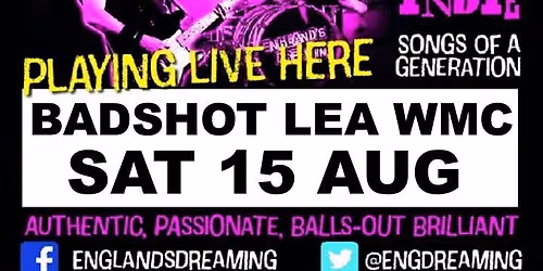 England's Dreaming Gig at Badshot Lea Working Mens Club