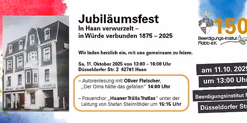 Jubiläumsfest 150 Jahre Beerdigungs-Institut Flabb