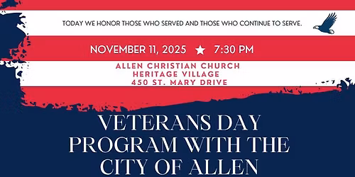 City of Allen Veterans Day Program with the ACB Jazz Band