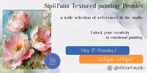 Sip&Paint Textured painting \u201cPeonies\u201d