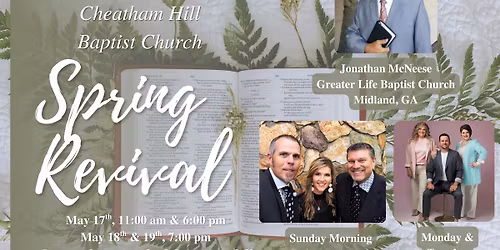 CHBC Spring Revival with Pastor Jonathan McNeese, Ricky Atkinson & Compassion and 11th Hour!