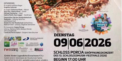 \u201eH\u00e4nsel und Gretel\u201c Er\u00f6ffnungskonzert des 13. Schlo(u)ssmusik Festivals
