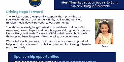Holliston Lions Annual CF & Charity Golf Tournament 