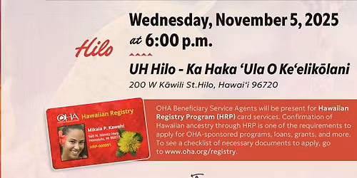 Hilo \u2013 L\u0101hui Priorities: OHA Beneficiary Workshop