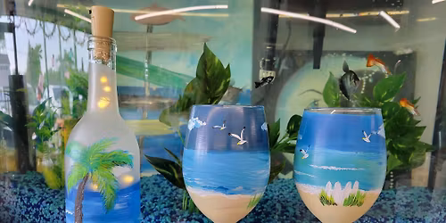 lighted wine bottle or glasses