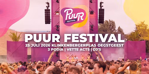 Puur Festival 2026 - Klinkenbergerplas, Oegstgeest
