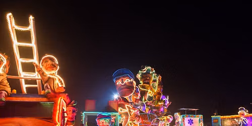 Carnavalswagens voorstellingen en zegening
