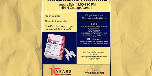 FREE Naloxone Training at The Whispering Shelf