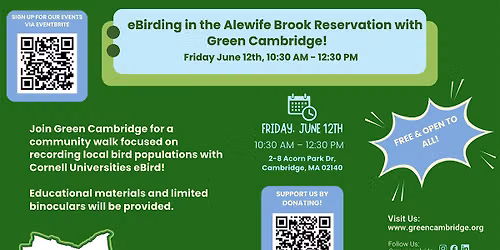 eBirding in the Alewife Brook Reservation with Green Cambridge