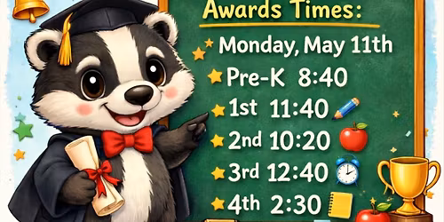 Academic Awards: PreK, 1st through 4th