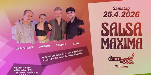 SALSA MAXIMA \u2013 die Salsa-Bachata-Kizomba-Party f\u00fcr das maxXimale Tanzvergn\u00fcgen.