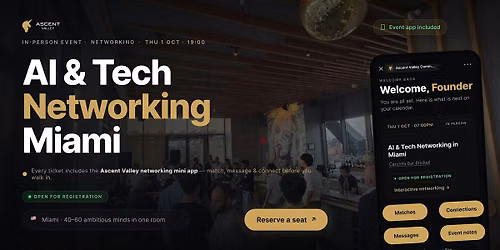 AI & Tech Networking Event in Miami by Ascent Valley