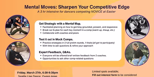 Mental Moves: Sharpen your Competitive Edge. (A novice comp prep intensive)