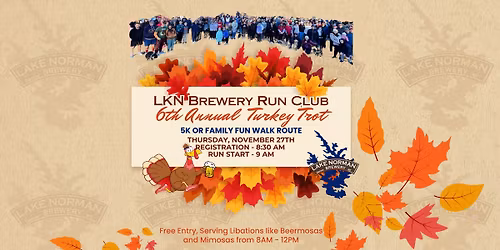 6th Annual LKNB Turkey Trot 2025 at Lake Norman Brewery!