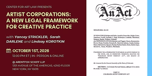 Artist Corporations: A New Legal Framework for Creative Practice