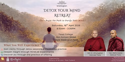 Detox Your Mind Wellington Retreat - 18 April 2026 FREE Event