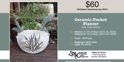 Ceramic Pocket Planter with Julie Zetina