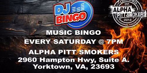 DJ Bingo at Alpha Pitt Smokers - Yorktown
