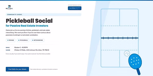 Next Level Income Pickleball Social | Dallas Investors & CRE Pros