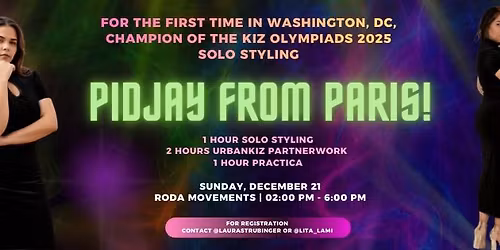 Kiz Olympiades Champion Pidjay \u2013 UrbanKiz Workshop in DC!