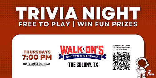 The Colony Trivia Night | Walk-On's Sports Bistreaux