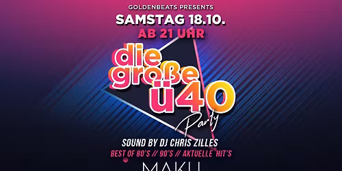 Die große Ü40-Party im MAKU Solingen · präsentiert von Golden Beats ✨