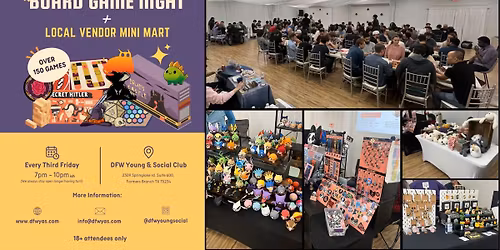 Social Board Game Night + Local Vendor Mini Mart