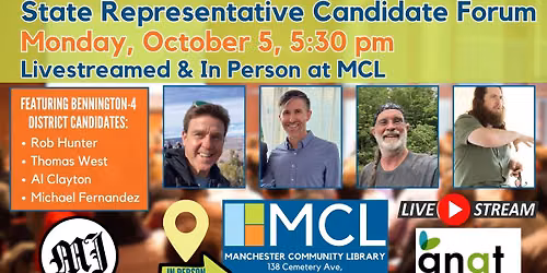 State Representative Candidate Forum (Bennington-4 District)