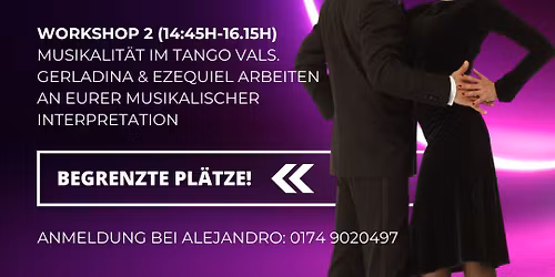 Workshops mit Gerladina Rojas & Ezequiel Paludi 19.04.2026 UNIVERSO TANGO