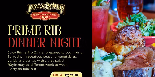 Sunday Night Prime Rib Night at the JBI