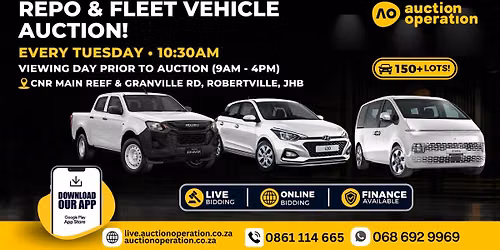 Repo & Fleet Vehicle Auction, Every Tuesday!