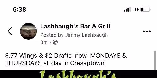 $.77 Wings  Eat In Or Carryout Every Monday & Thursday 