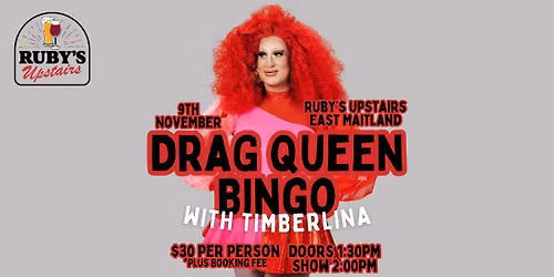 Bingo with Timberlina | 9th November | Ruby\u2019s Upstairs, East Maitland
