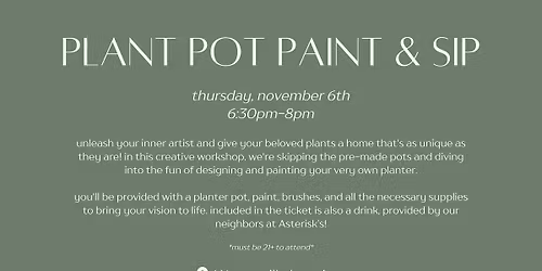Plant Pot Paint & Sip