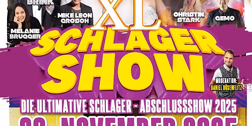 XL SCHLAGERSHOW \u2013 Die ultimative Schlager-Abschlussshow 2025 | 30.11.2025