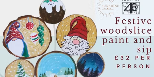 Festive Wood Slice Paint and Sip - Gallery 48