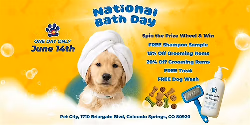 National Bath Day at Pet City \u2013 Free Dog Wash & Prizes