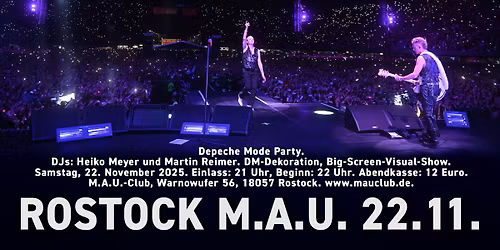 Depeche Mode Party, 22. November 2025, Rostock, M.A.U.-Club
