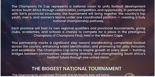 SAFA PROVINCIAL REGIONS & CHAMPIONS FA CUP