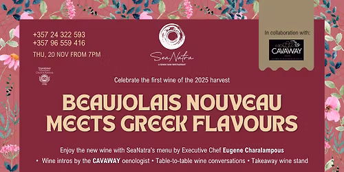 Beaujolais Nouveau meets Greek Flavours at SeaNatra