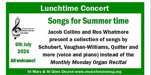 Songs for Summertime - lunchtime concert