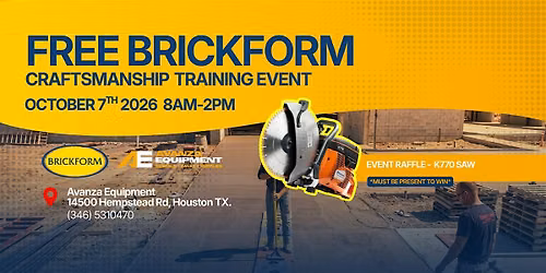 Free Brickform Craftsmanship Training Event in Houston